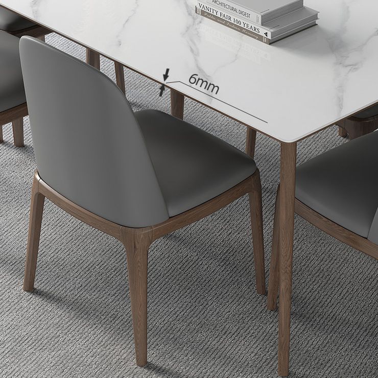 Industrial Style Dinner Table Stone Rectangle Dining Site Table in White