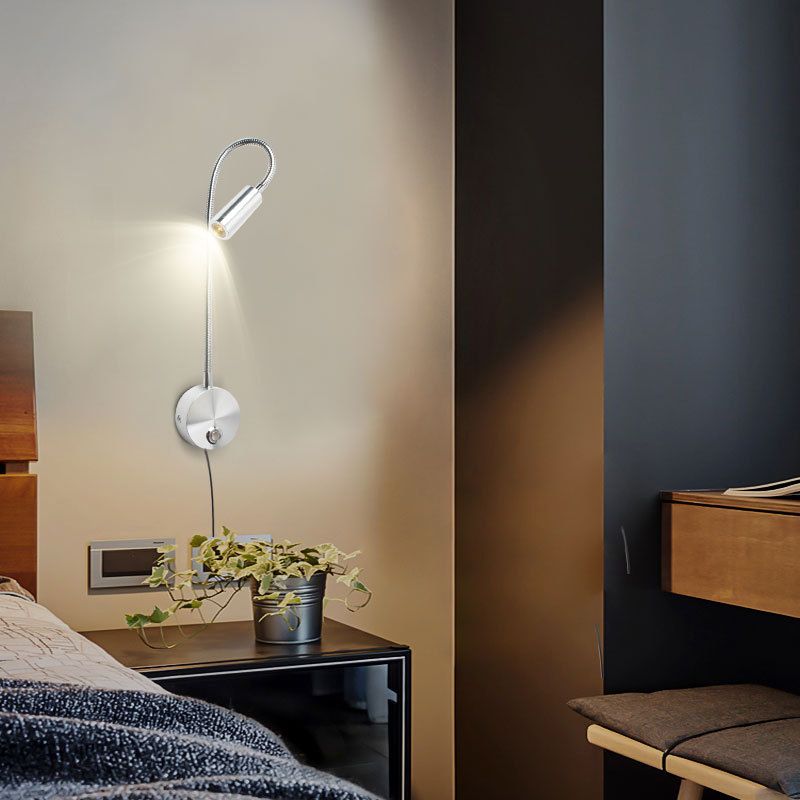 Moderner Stil Flexibler Armwandbeleuchtung Metall Metal 1 Leicht Wandmontierte Lesen Leuchten