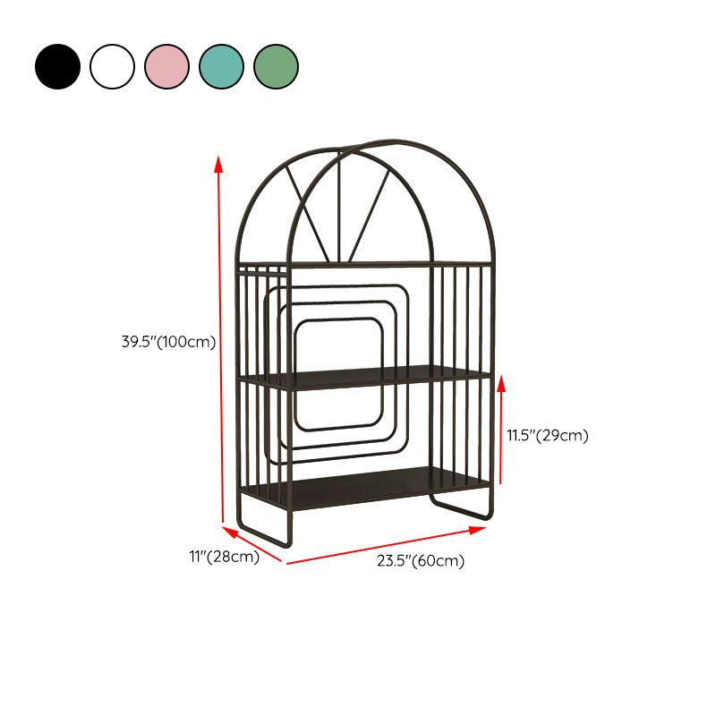 Modern Metal Bookcase Standard Open Back Bookshelf with Shelves