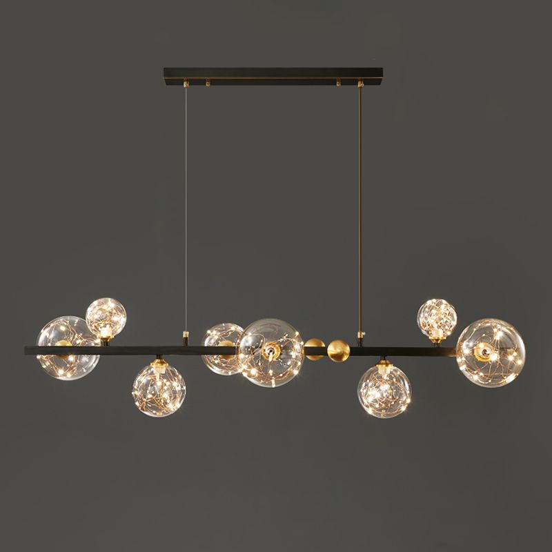 Contemporary Sphere Pendant Lights Glass Island Chandelier for Dining Room