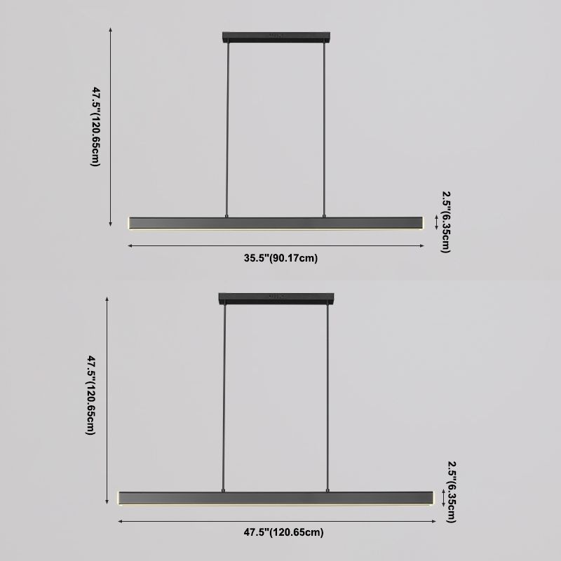 Simplicity LED Island Lighting Fixtures Dining Room Long Strip Hanging Lamp