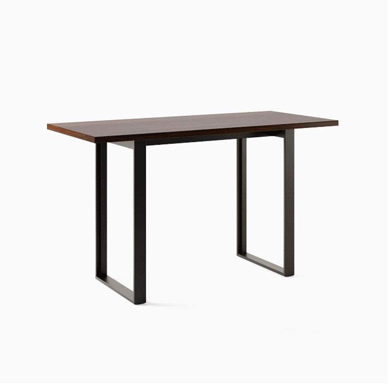 Pine Wood Bar Dining Table Industrial Rectangle Bar Table with Sled Pedestal