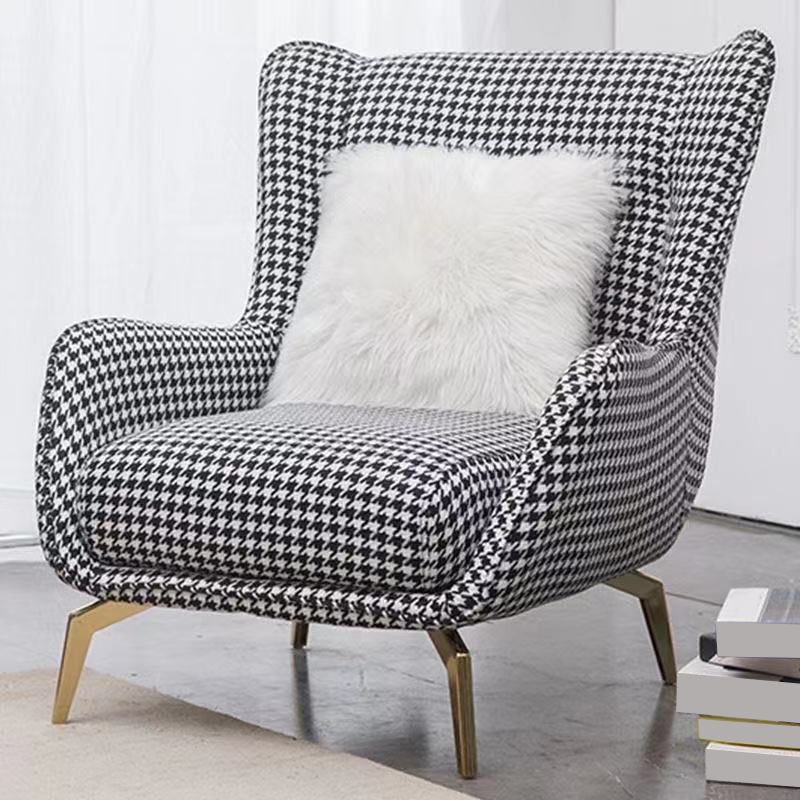 Modern Style Leather Armrest Fixed Back Upholstered Arm Chair