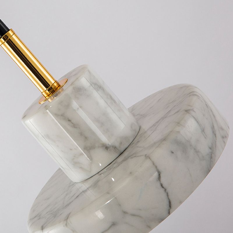 Stone Circle Hanging Light Fixture Minimalist White Down Lighting Pendant for Dinning Room