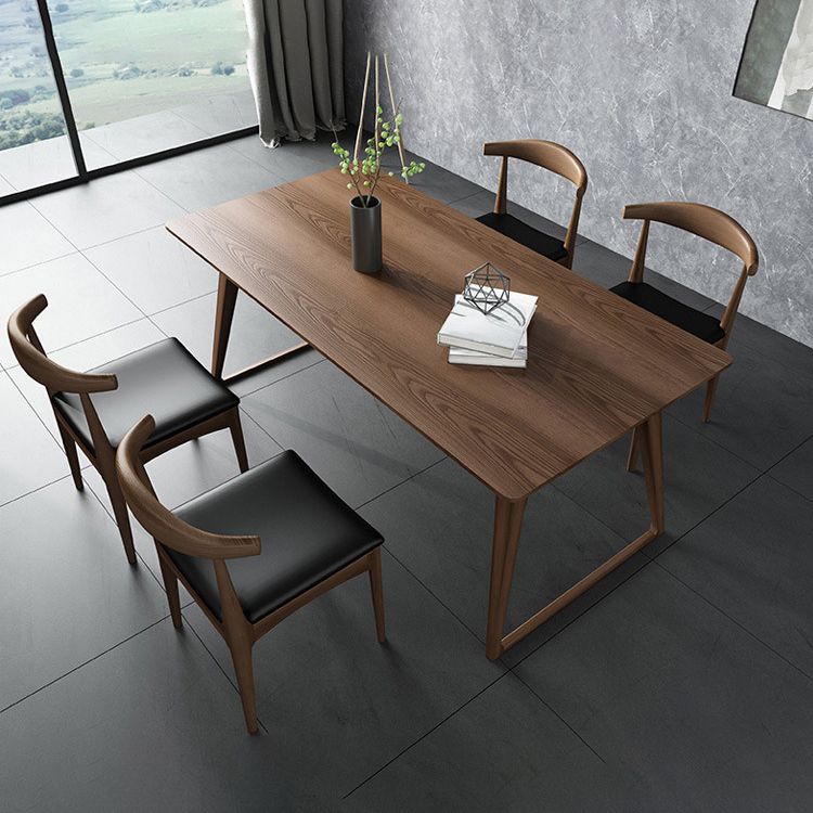 Pine Wood Dining Table Industrial Rectangle Table with Sled Base