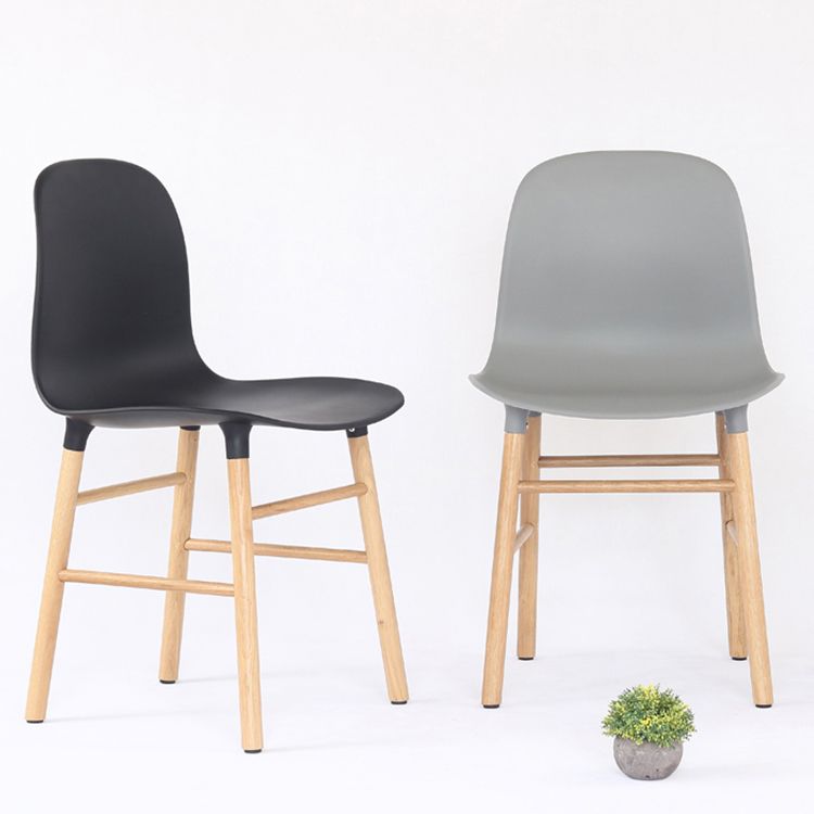 Sillas de estilo moderno, sillas sin brazos con patas de madera para cocina