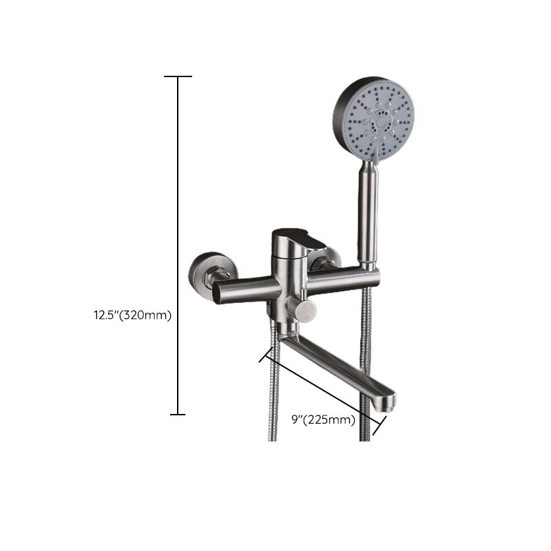 Wall Mounted Metal Tub Filler Low Arc Swivel Bathroom Faucet