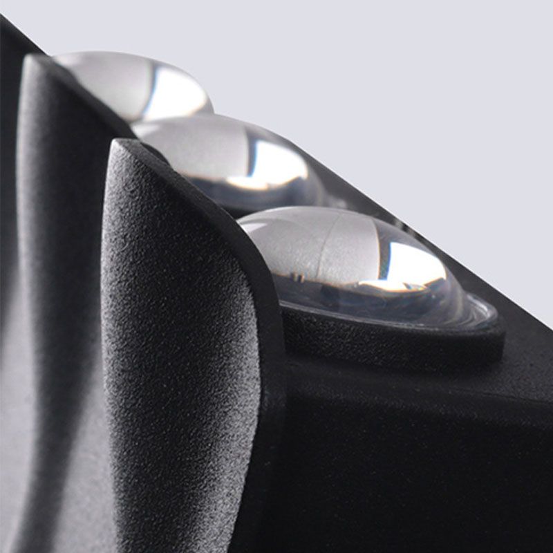 Zwarte geometrische LED -wandlamp in moderne beknopte aluminium outdoor waterdichte wandwandeling