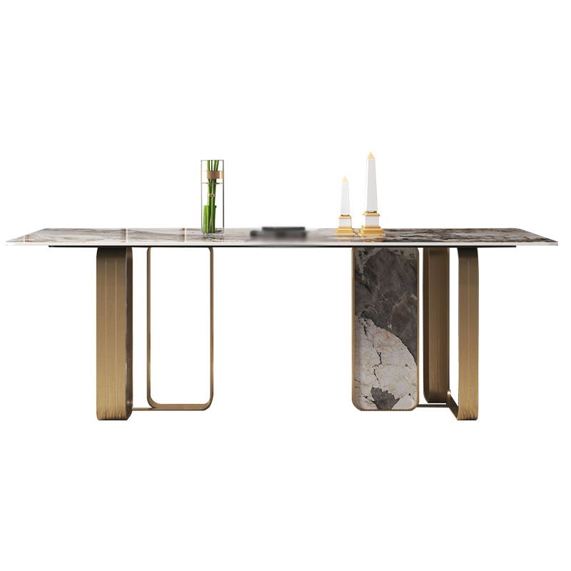 Luxury Sintered Stone Dining Set Rectangle 1/3/4/5/6/7/9 Pieces Dining Table with Chairs