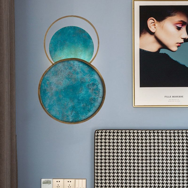 Dekoratives blaues Glasleuchten 16,5 -Zoll