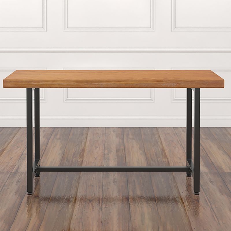 Modern Bar-height Table Solid Wood Top Table with Black Base
