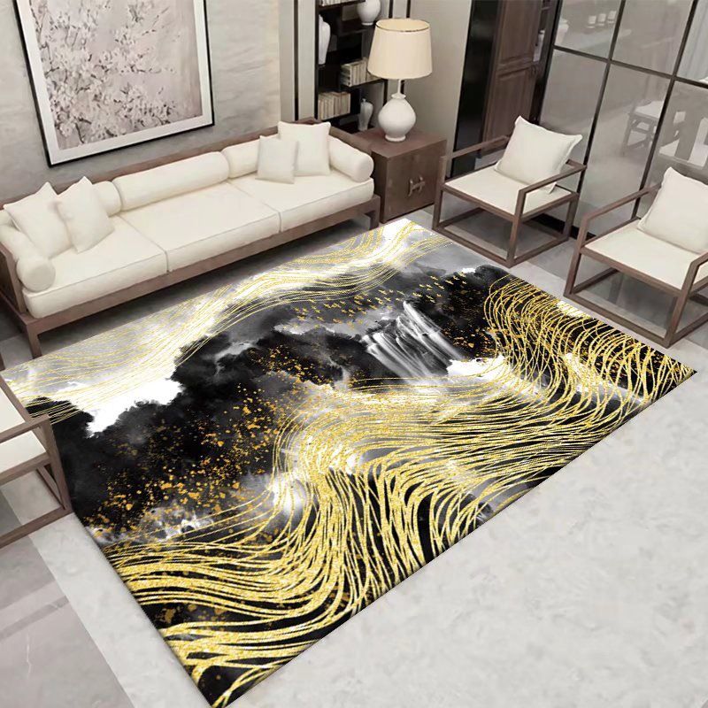 Tapis de tapis moderne gris foncé