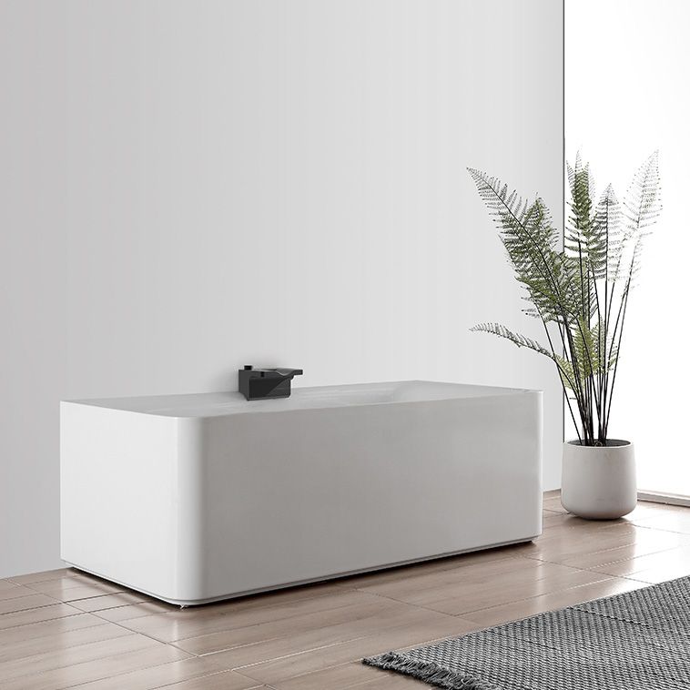 Acrylic Soaking Rectangular Bathtub Antique Finish Back to Wall Bath Tub