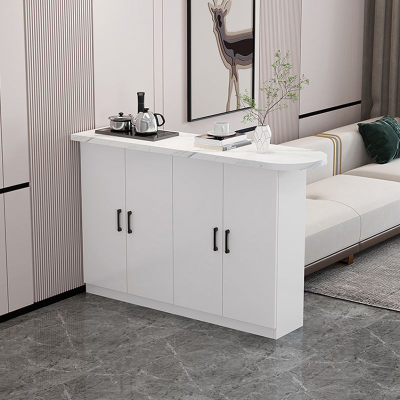 Modern Indoor Counter Table Faux Wood Bar Stool Table with Storage