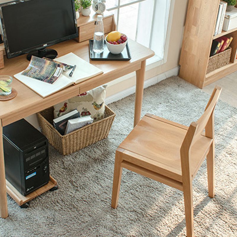 Contemporary Style Dining Chairs Open Back Dining Armless Side Chair with Wooden Legs