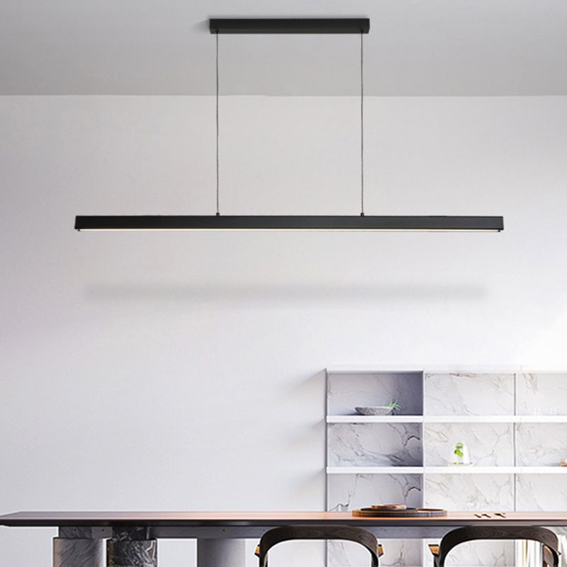 Metal 1-Light Contemporary Pendant Lights Linear Pendant Light Fixture with Acrylic Shade