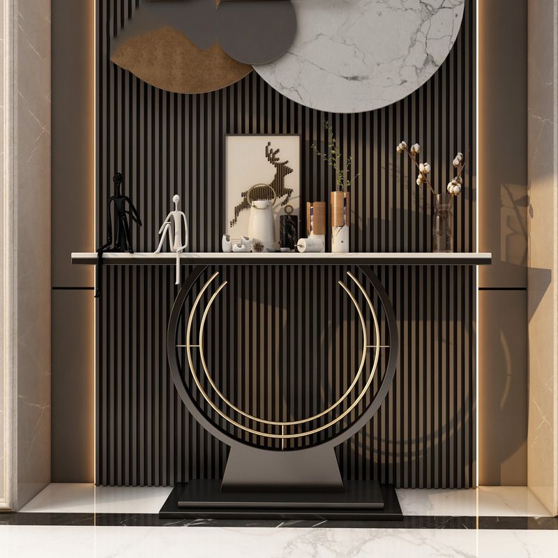 31.5-inch Tall Console Table Scratch Resistant Stone Accent Table for Hall