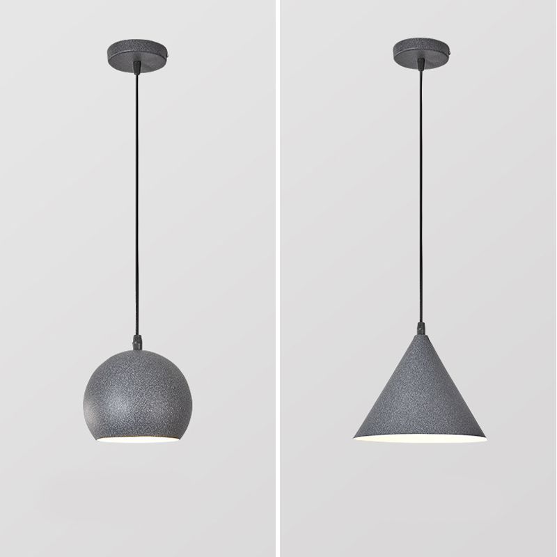 Géométrique Small Pendant Lightture Metal 1 Bulbe Nordic Hanging Light pour le chevet