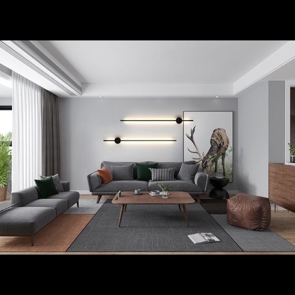 Adjustable Brightness 1 Light Linear Sconce Light Fixture Modern Minimalist Style Aluminum Sconces