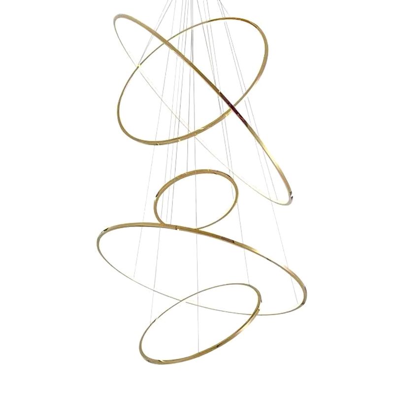 Moderne Ring Opgebroken verlichtingsarmatuur Metallic Pendant -verlichtingsarmaturen voor restaurant