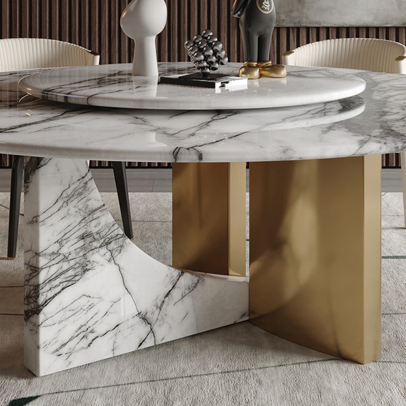 Round Dining Table Set 1/7/9 Pcs Marble Dining Table and Chair Chairs