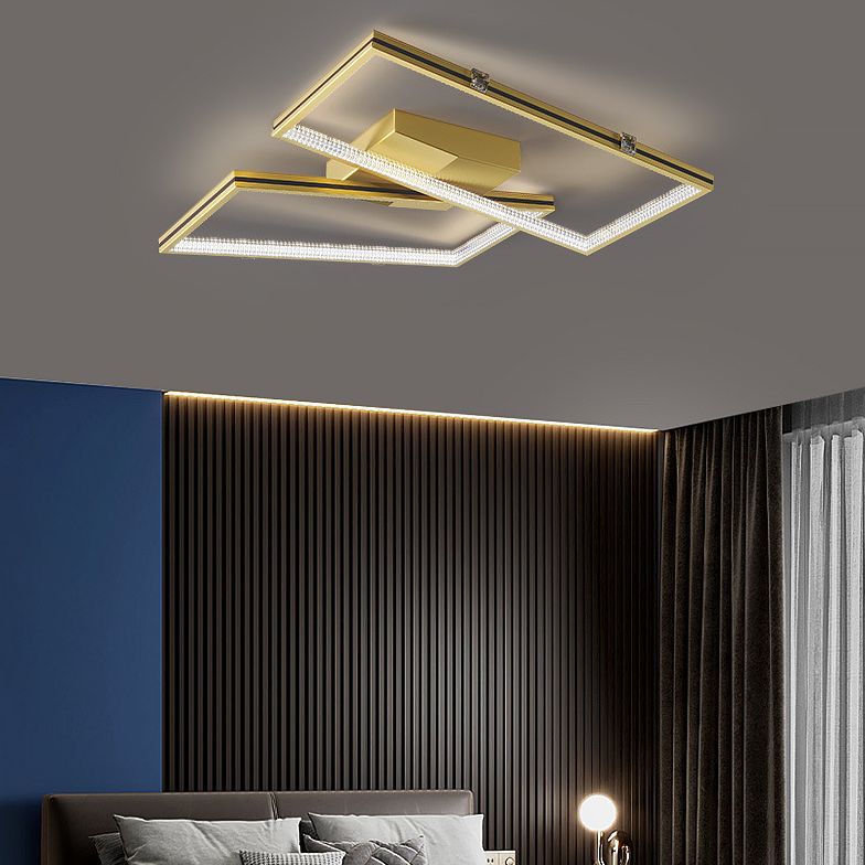 Rectángulo Semi Flush Mount Lighture Acrílico Simplicidad moderna Flush Montaje de montaje para sala de estar