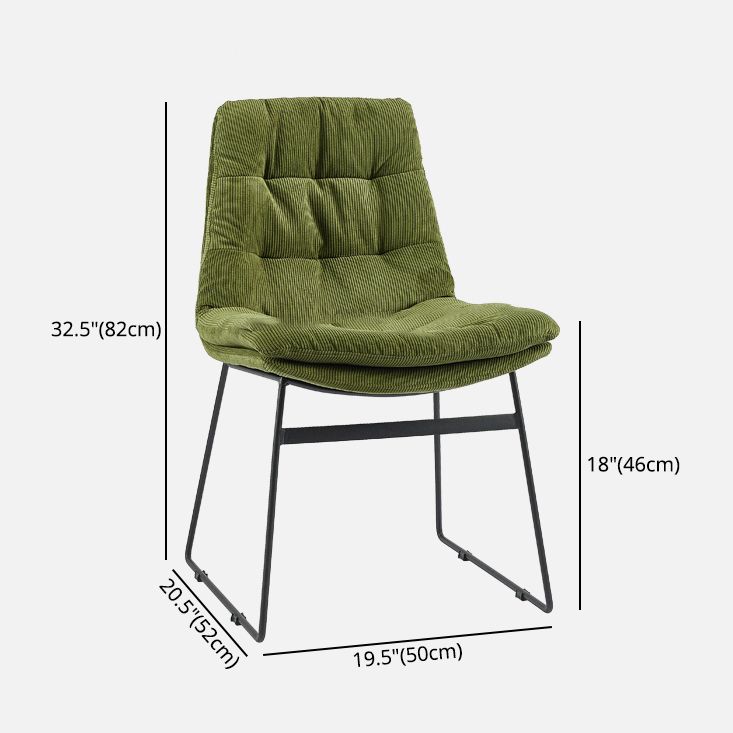 Contemporary Style Metal Dining Chair Dining Side Arm Chair for Kitchen