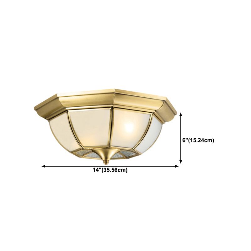 Multi-Light Geometric Flush Ceiling Light Colonial Style Metal Flush Light Fixtures