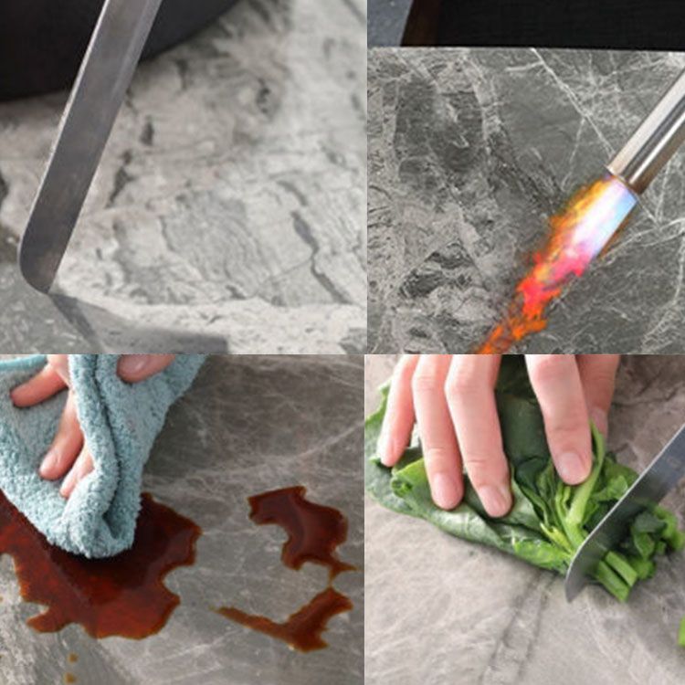 Metal Base Table Sintered Stone Top Dining Table for Kitchen