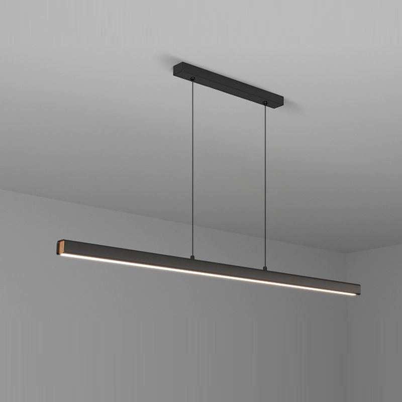 1 Light Linear Island Lighting Fixture Modern Metal for Dining Room