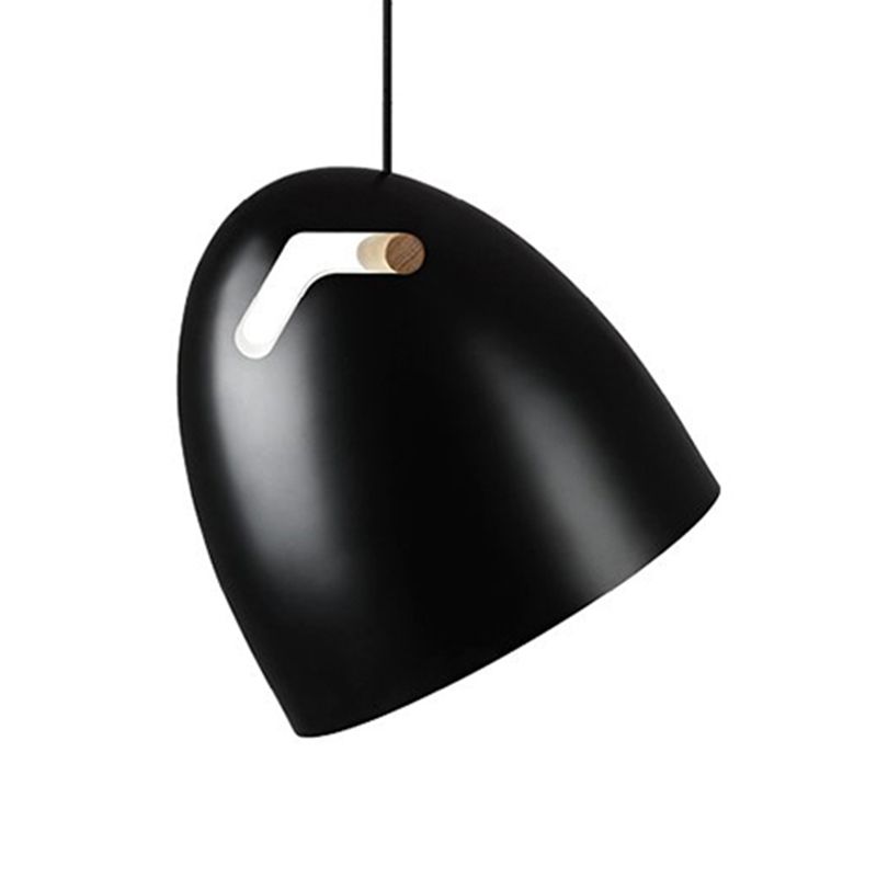 Dome Metal Pendant Lamp Modernism 1 Head Black Hanging Light Fixture for Restaurant