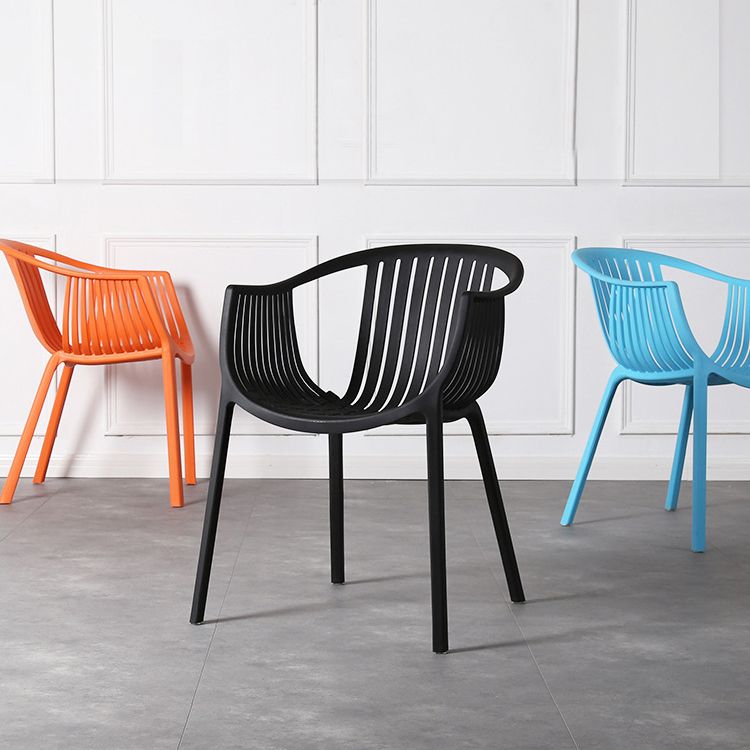 Contemporary Dining Chairs Arm Chair with Plastic Legs for Home