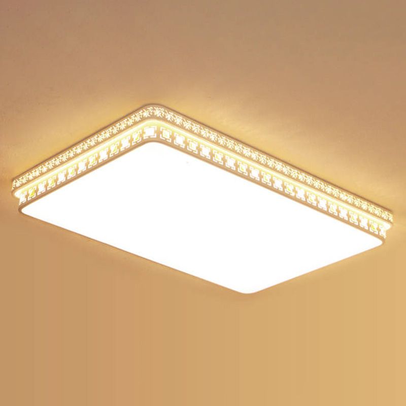 Plafonnier en cristal de forme géométrique de Style Simple et moderne, 1 lumière en fer pour salon et chambre à coucher