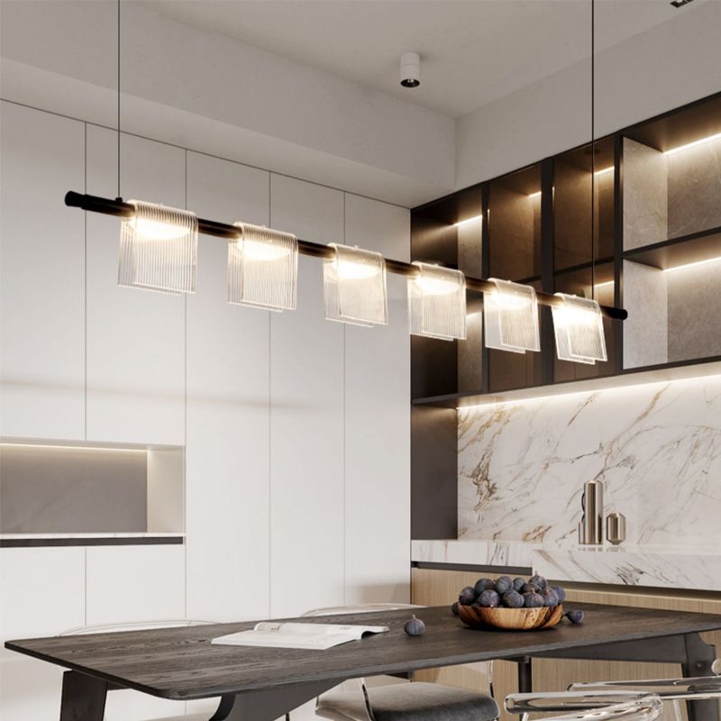 Modern LED Hanging Light Acrylic Island Light Fixture for Dining Room