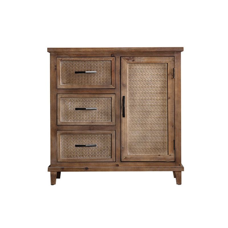 Industrial Wooden Cabinet with Doors and Drawers Distressed Wood Cabinet