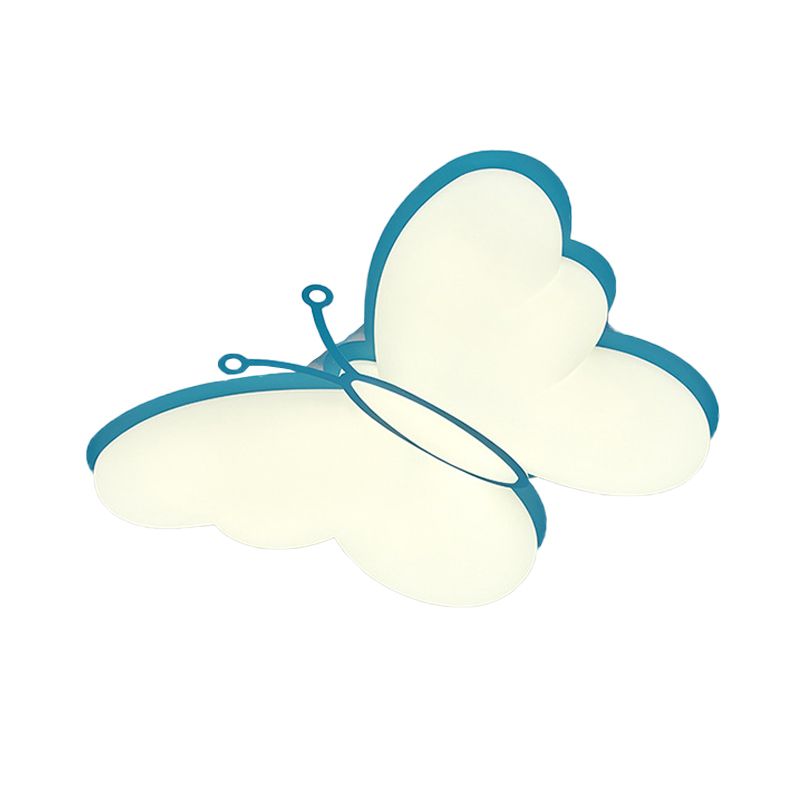 Butterfly Acryl Flush Mount Light Fassung Zeitgenössische LED Gelb/Rosa/Blau Deckenlampe für Schlafzimmer