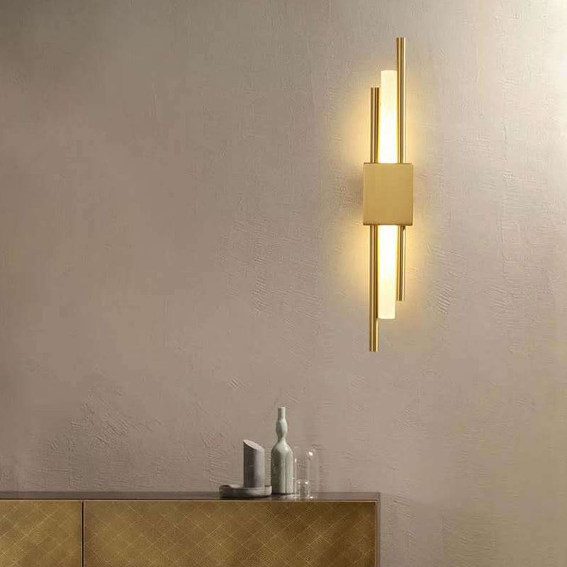 19.5" H Post-modern Style Wall Mount Lamp Minimalism Metal Lines Design Sconce Lights for Hallway Aisle