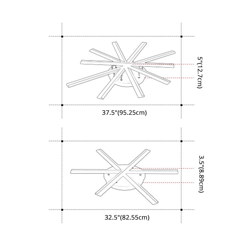 Modern Strips Semi Flush Ceiling Lights Metal Semi Flush Mount Ceiling Light for Bedroom