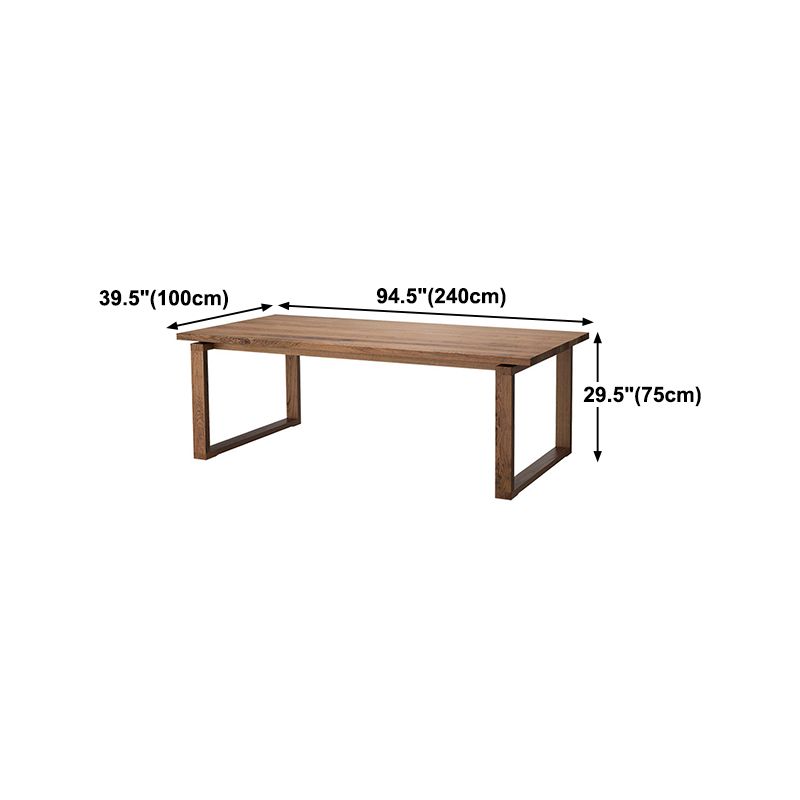 Solid Wood Top Dining Table Contemporary Rectangle Dining Table with Sled Base