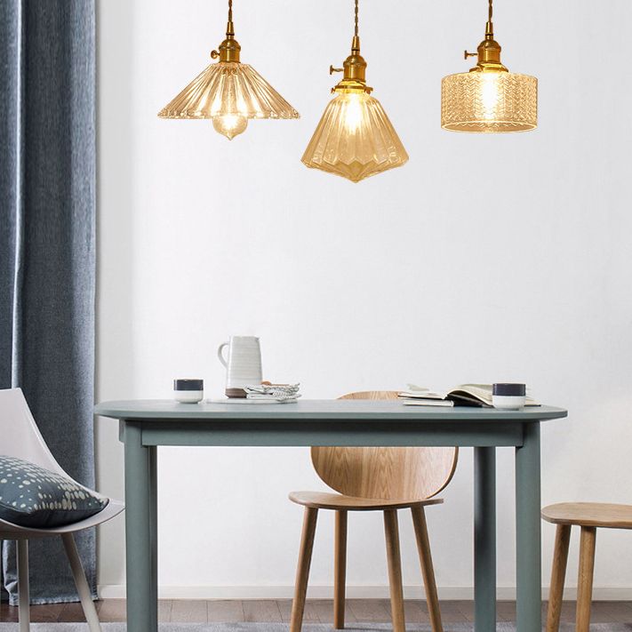 Messingglas hängende Leuchte Industrie 1-Licht-Anhänger Beleuchtung für das Restaurant