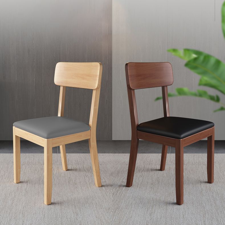 Chaise de salle à manger carrée de cuisine moderne, chaise sans bras latérale à dossier ouvert