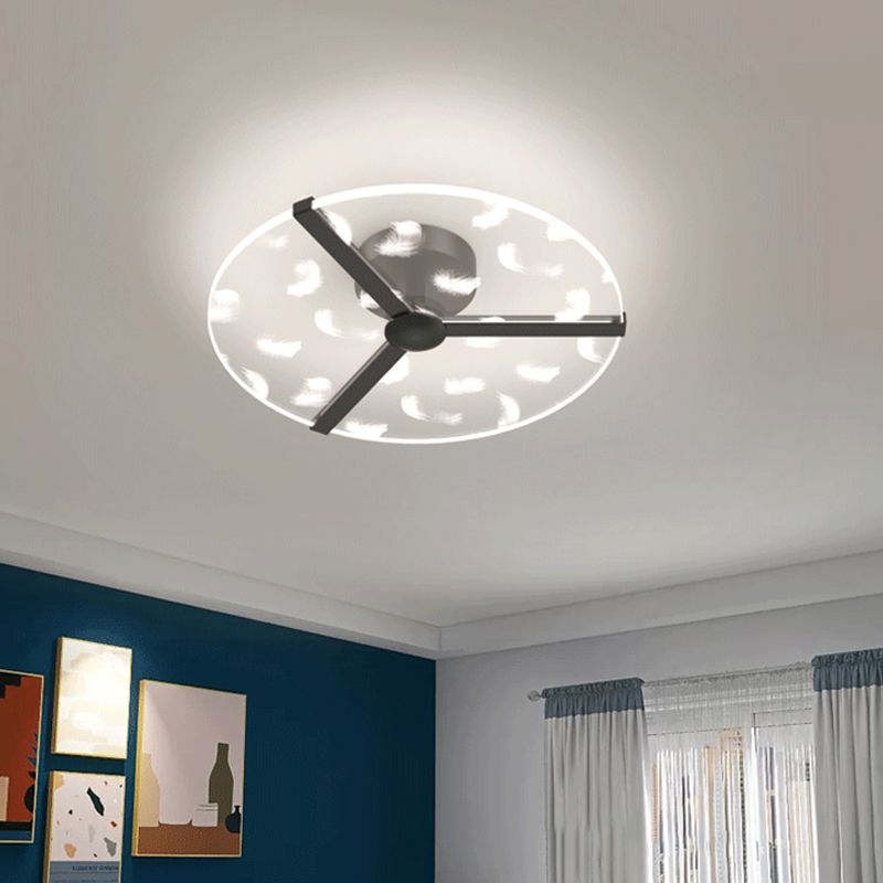 Zeitgenössische runde Flush -Leuchten Metall -Metall -1 -Licht -Flush -Deckenleuchte