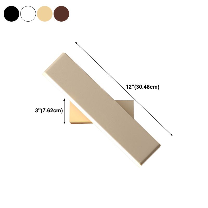 Modern Simple Iron Wall Light Rectangle Shape LED Rotatable Wall Lamp for Bedroom