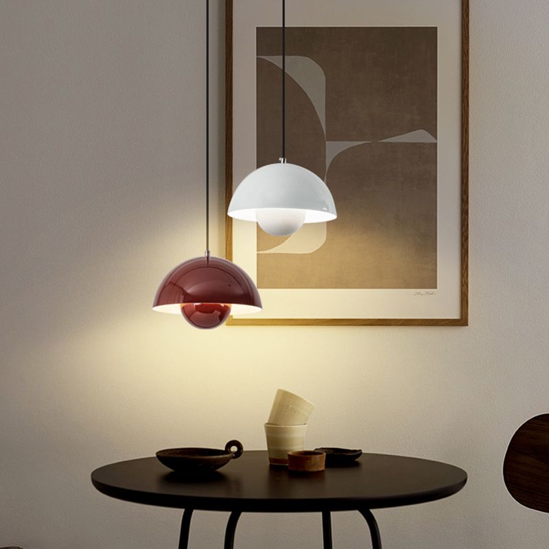 Modern Bud Shape Pendant Light Aluminum Colorful Hanging Pendant for Living Room