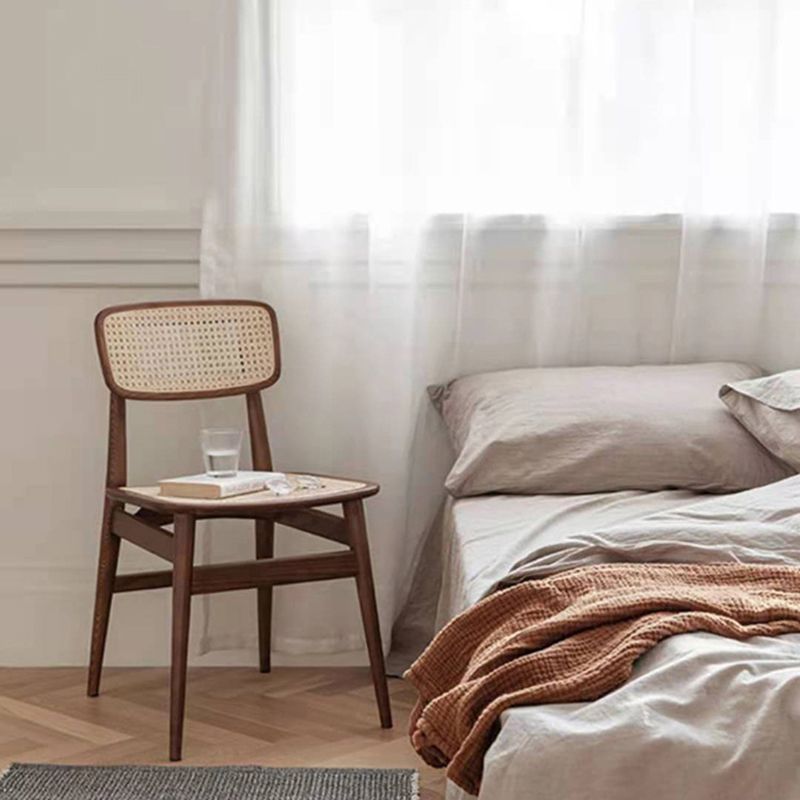 Industrial Side Chair Open Back Wood Dining Room Chair for Dining Room