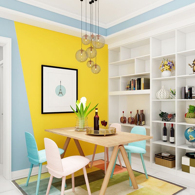 Pure Color Wallpaper Roll Modern Stain Resistant Living Room Wall Art, 57.1-sq ft