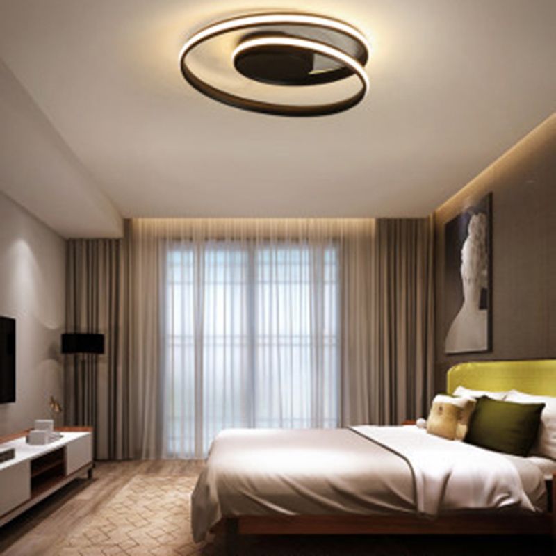 1-Light Ribbon Semi Flush Mount Lighting Modern Style Aluminum Surface Mounted Led Ceiling Light