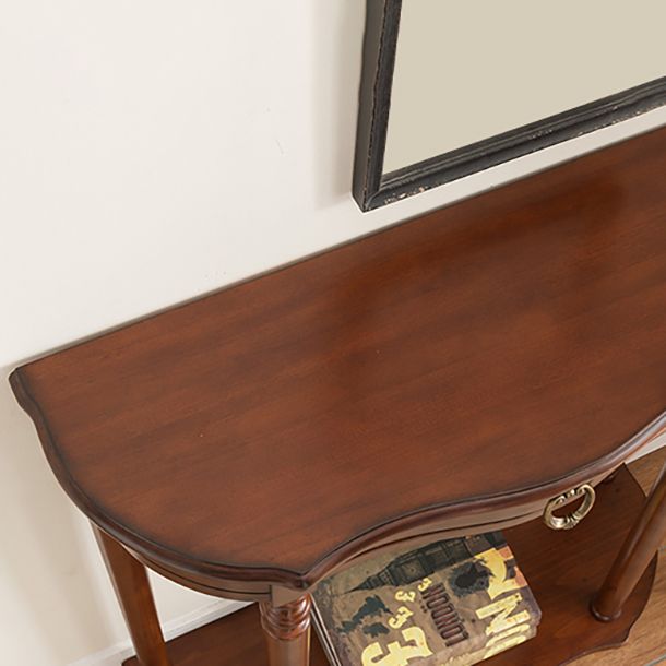 Victorian Rubber Wood End Table Free Form Console Sofa Table for Hall