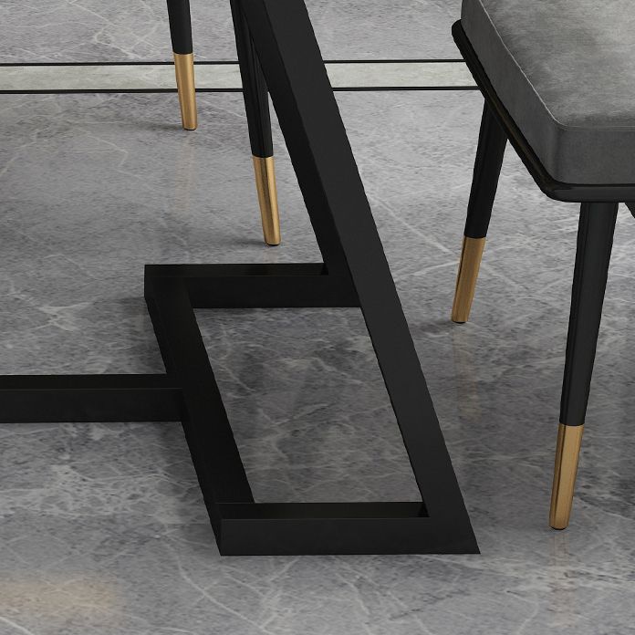 Glam Dinette Set with Black Metal Chairs 1/2/5/7 Pieces Polished Finish Dining Table Set