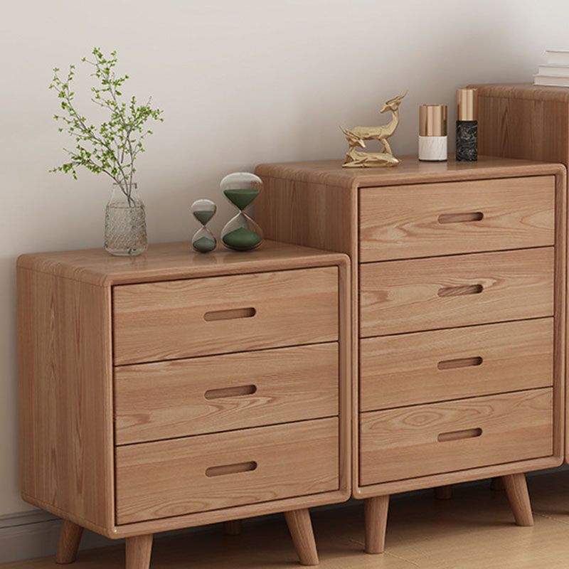 Contemporary Solid Wood Storage Chest Bedroom Vertical Chest with Drawers
